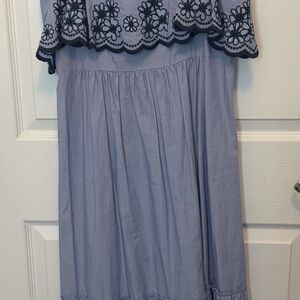 kate spade Light Blue Dress with Black Floral Embroidery